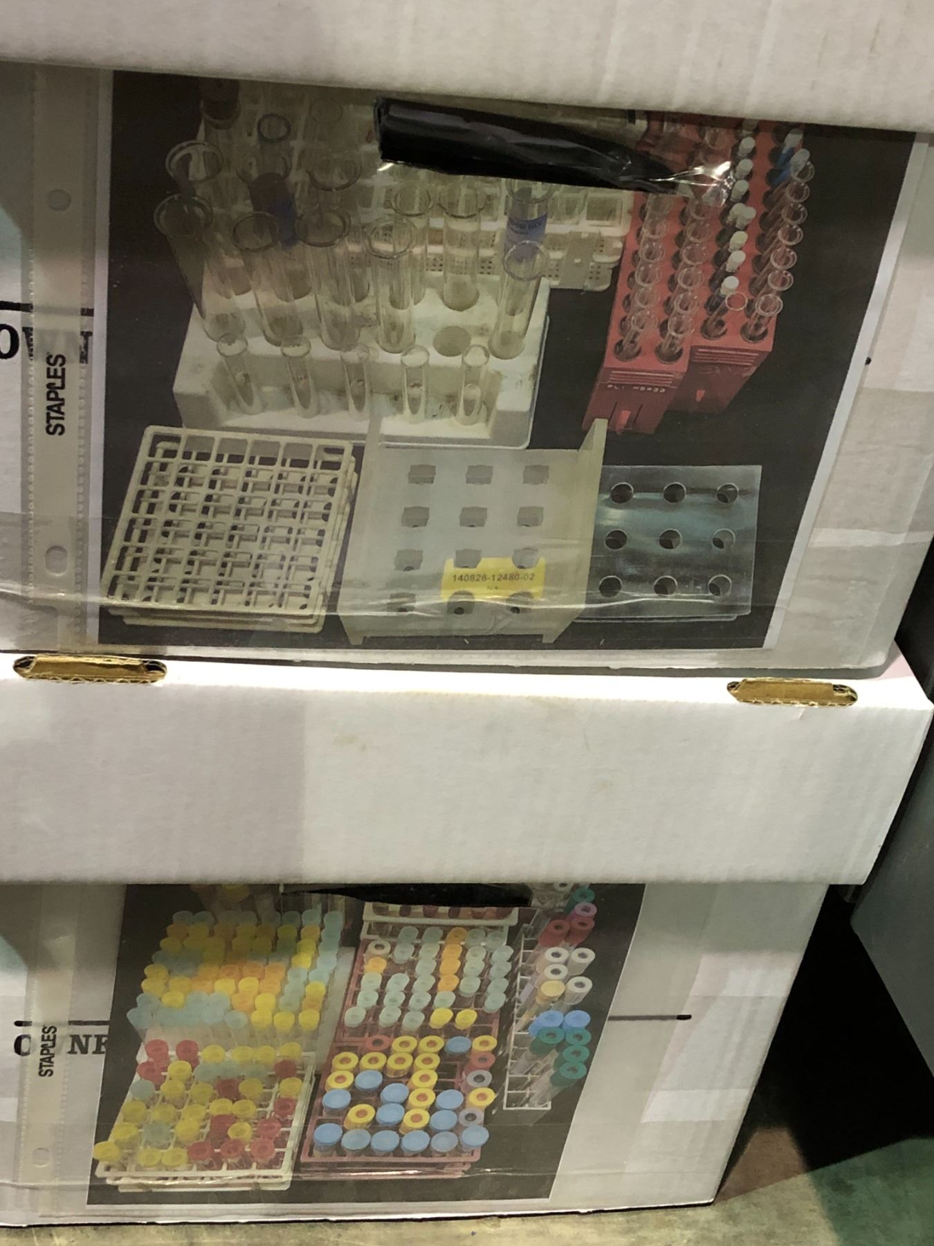 Test Lab Glass Box 2 boxes full of laboratory glassware - includes assorted testing tubes