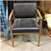 Image 2 : Set of 5 classic solid wood & leather kitchen dining chairs