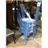 Image 2 : Set of 4 blue metal indoor/outdoor chairs