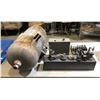 Image 1 : Group of assorted items - includes doming & block punch set / air tank etc