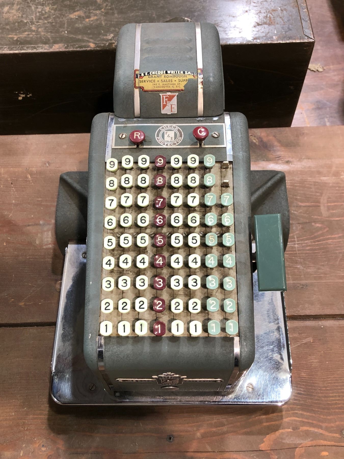 Cheque Protector Vintage Hedman company cheque protector - serial #3754049