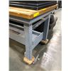 Image 2 : Wooden work table on casters - approx 7ft x 3ft x 38in H