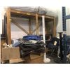 Image 1 : Large group of assorted items - includes box full of tarps / toilet / chairs / pipes etc