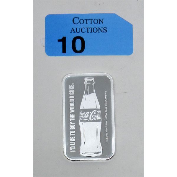 1 Oz .999 Silver Coca-Cola 2-Sided Bar 