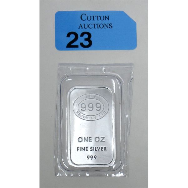 1 Oz .999 Silver JBR Ethically Sourced Bar 