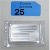 Image 1 : 1 Oz .999 Silver 2-Sided American Flag Bar 