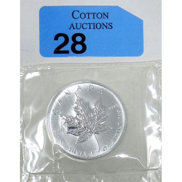 1 Oz .9999 Silver 1999 Maple Leaf Coin 
