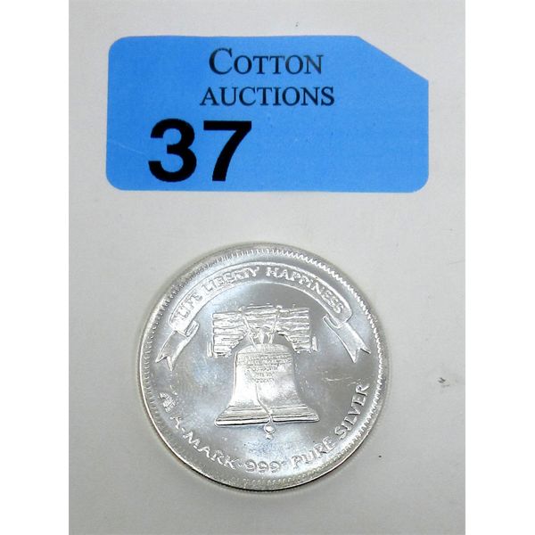 1 Oz .999 Silver Liberty/Bell A-Mark Round 