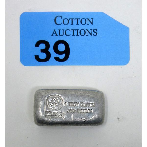 1 Oz .999 Fine Indium Loaf Bar