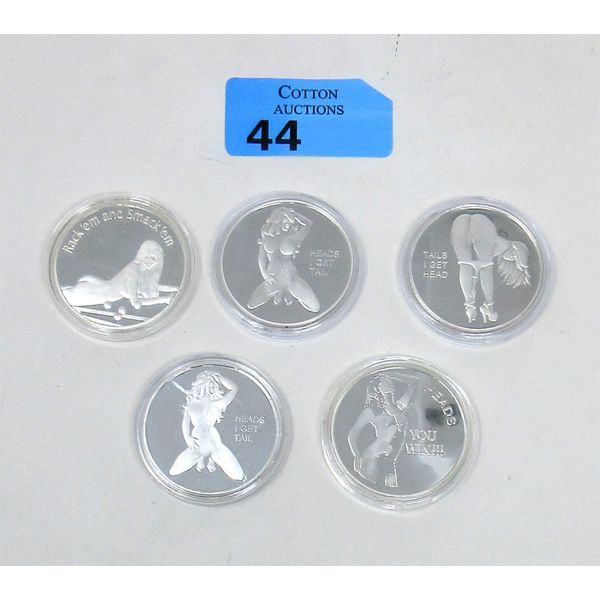5 x 1 Oz Silver Clad Nude Art Challenge Rounds
