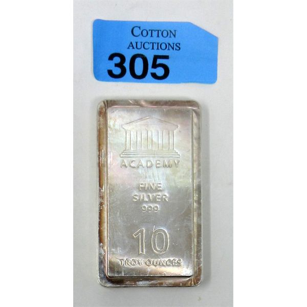 10 Oz .999 Silver Academy Stackable Bar 