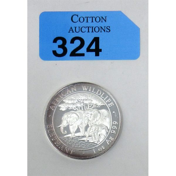 1 Oz .999 Silver 2013 African Wildlife Elephant Coin 