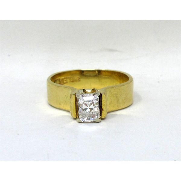 18 K Yellow Gold Diamond Solitaire Ring with .72 Carat Diamond
