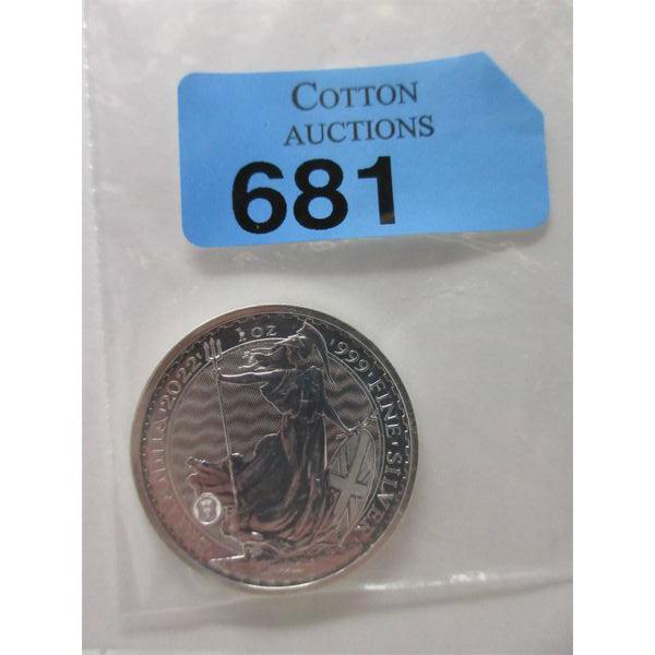 1 Oz .999 Silver 2022 Britannia Coin 