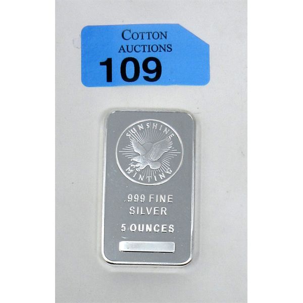 5 Oz .999 Silver Sunshine Minting Bar