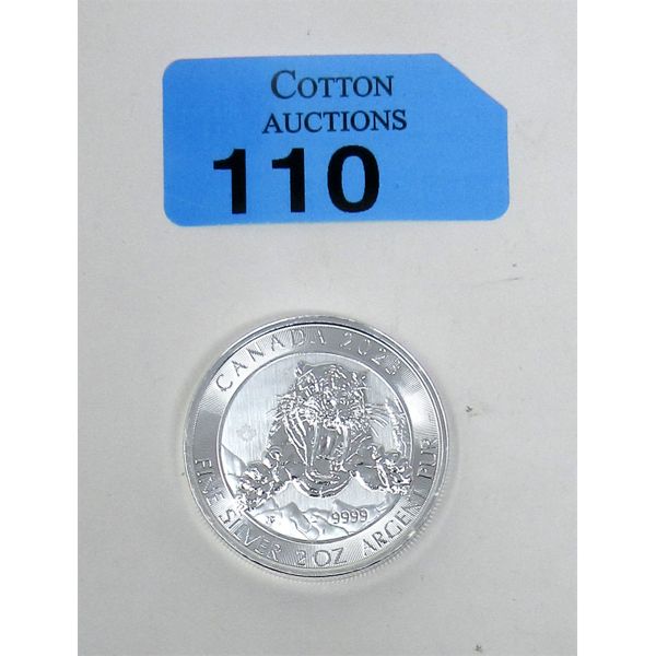 2 Oz .9999 Silver Canada 2023 Sabretooth Tiger Coin