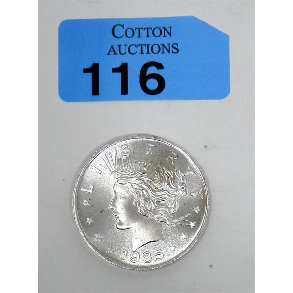 1 Oz .999 Silver 1985 Morgan Head Round 