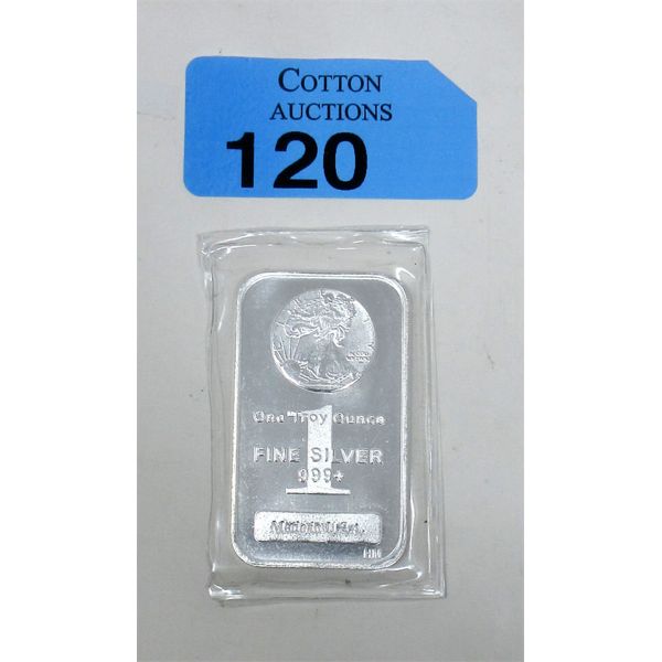 1 Oz .999+ Silver Walking Liberty Bar 