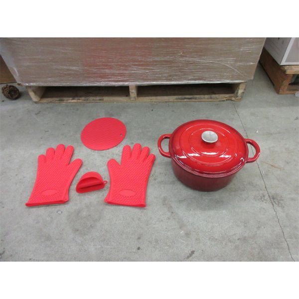 New KeiPonnol 4.5 QT Enameled Cast Iron Dutch Oven 