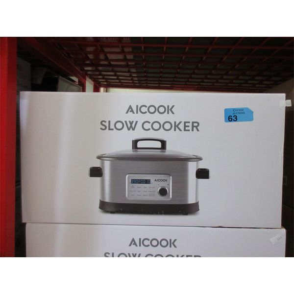 New Aicook 6 QT Stainless Steel Slow Cooker