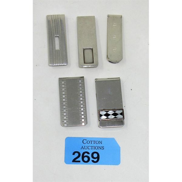 5 Sterling Silver Money Clips - 116 Grams