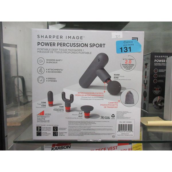 Sharper Image Power Percussion Sport Massager Portable Deep Tissue Massager 