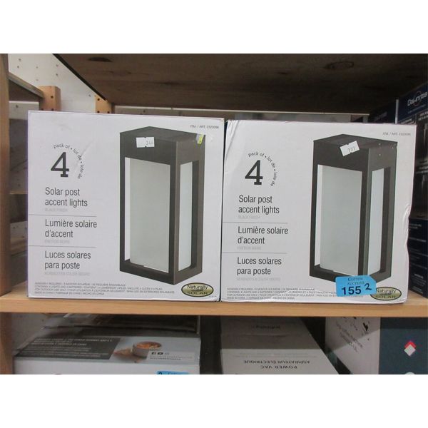 2 Packs of 4 Solar Post Accent Lights