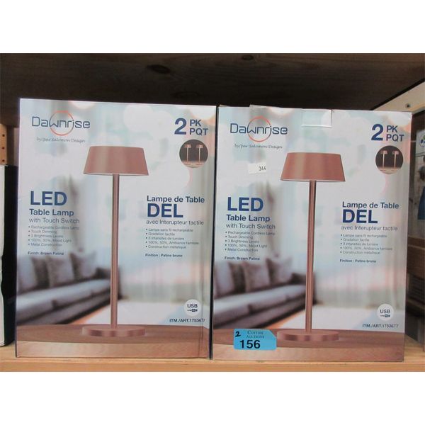 2 Sets of 2 Dawnrise Petite LED Touch Lamps