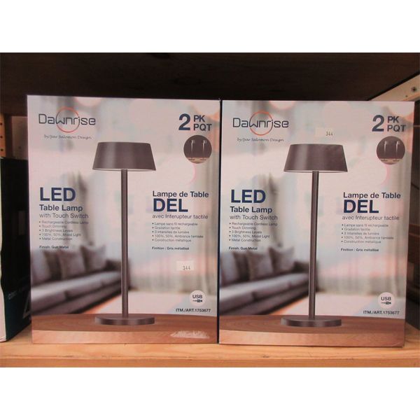 2 Sets of 2 Dawnrise Petite LED Touch Lamps