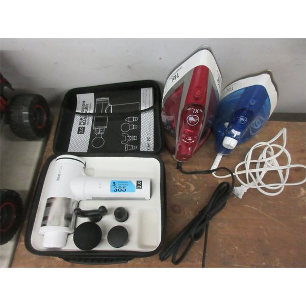Everlast Massager and 2 Steam Irons 