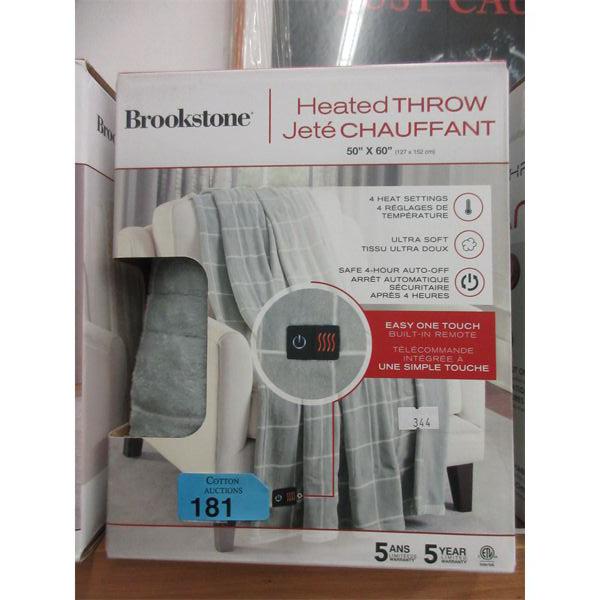 Grey Brookstone Heated Throw 