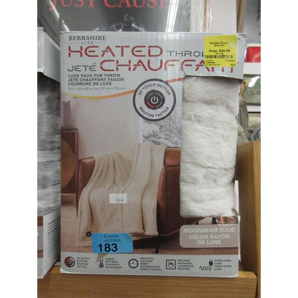 Beige Berkshire Faux Fur Heated Throw