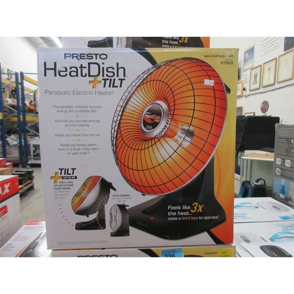 Presto Heat Dish + Tilt Parabolic Electric Heater