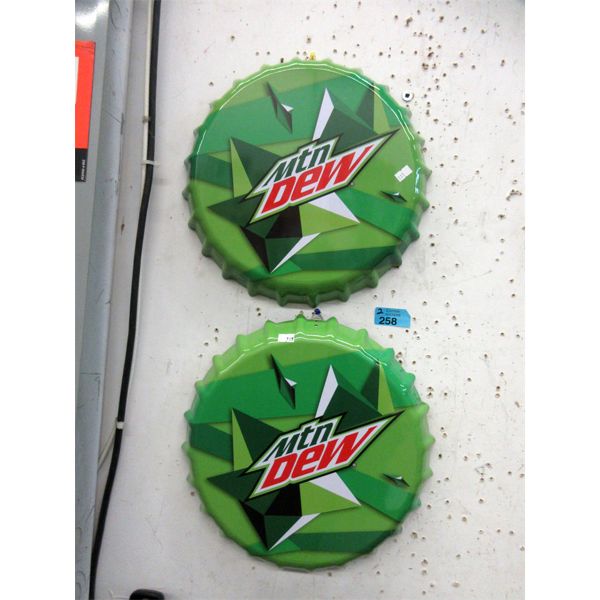 2 New Metal Bottle Cap Wall Signs