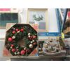 Image 1 : 30" LED Illuminated Christmas Wreath and Snowy Holiday Village 