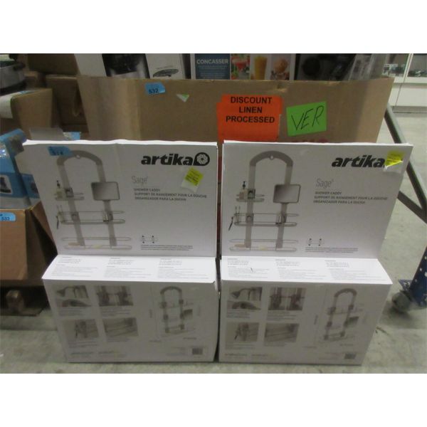 Two Artika "Sage" Shower Caddies