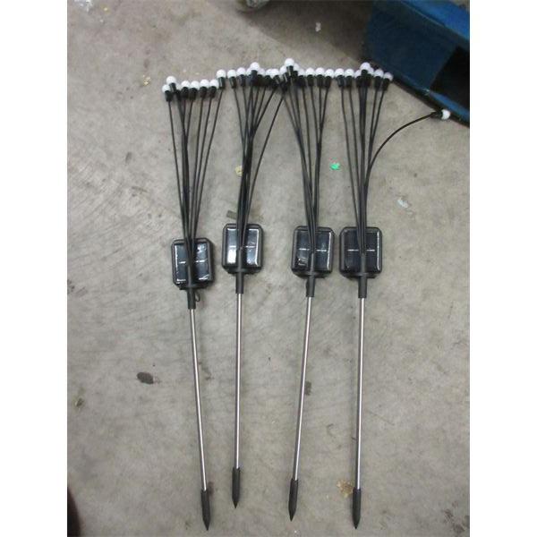 4 New Sets of 4 Wind Swaying Solar 8 LED Stake Lights