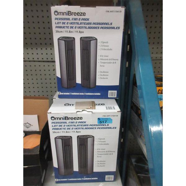 5 Omni Breeze Twin Packs of Personal Size Fans