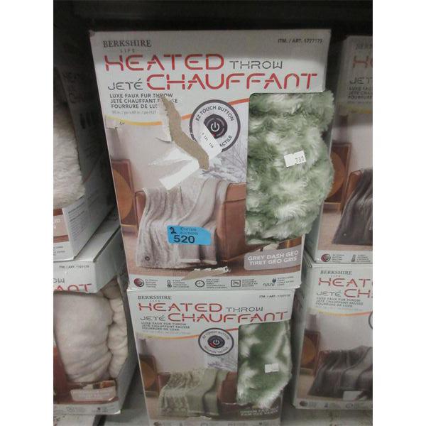 2 Berkshire Green Pattern 50" x 60" Heated Throws 