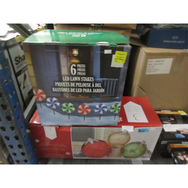 Set of 6 Lollipop Lights & Set of 3 Ornament Decor 