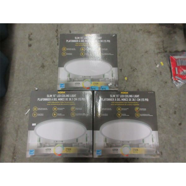 3 Koda 15" LED Ceiling Lights
