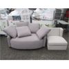 Image 1 : Grey Fabric Loveseat & White Fabric Chair