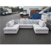 Image 1 : 3 Piece White Sectional Sofa - Customer Return 