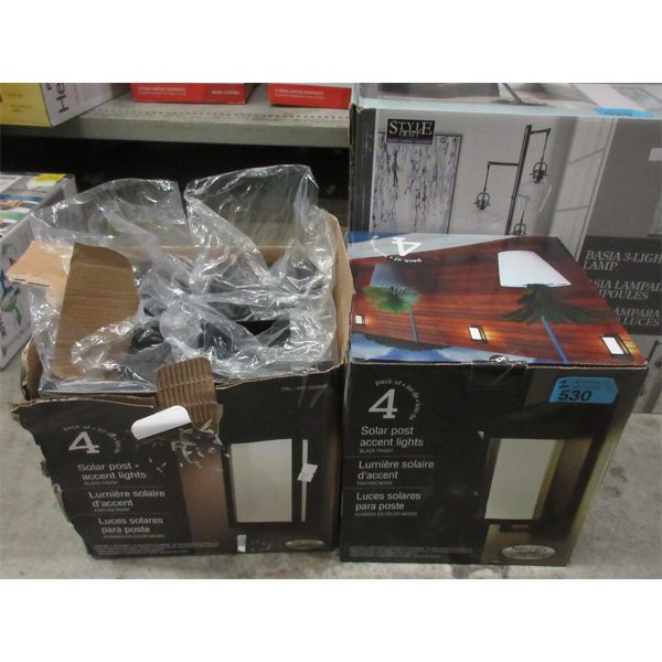 2 Packs of 4 Solar Post Accent Lights
