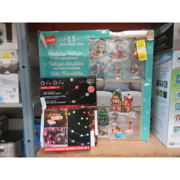 LED Bubble Lights & Disney Holiday Village 