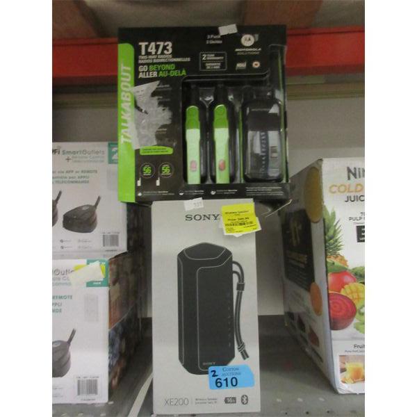 Sony XE200 Wireless Speaker & Motorola T47 3-Pack Two-Way Radios 