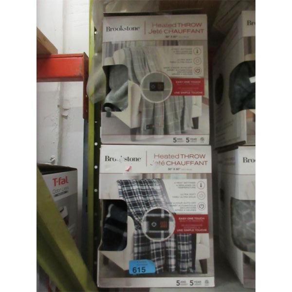 2 Brookstone 50" x 60" Heated Throws