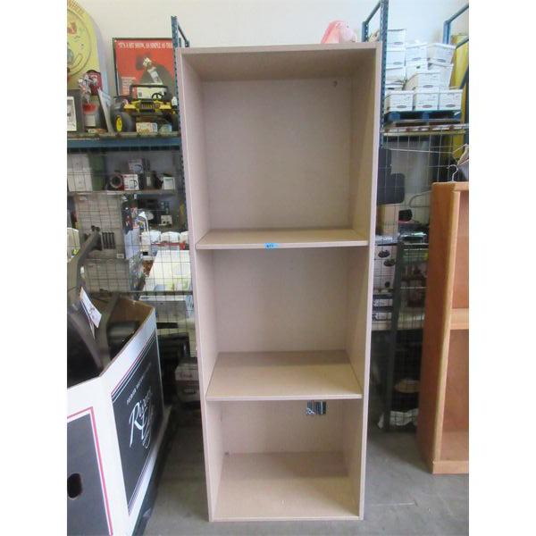 Wood Storage Shelf with Electronics Access 