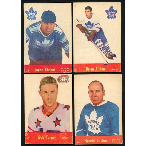 Lot of 4 x 1955-56 Parkhurst Hockey Cards (RCs)