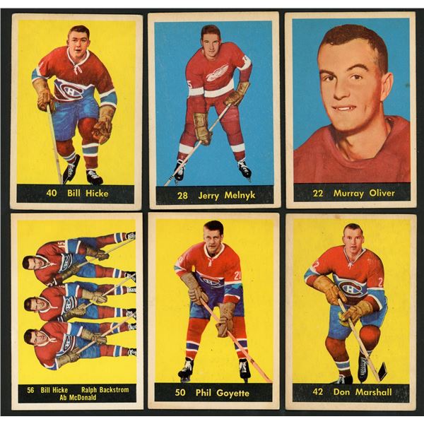 Lot of 6 x 1960-61 Parkhurst Hockey Cards (RCs)